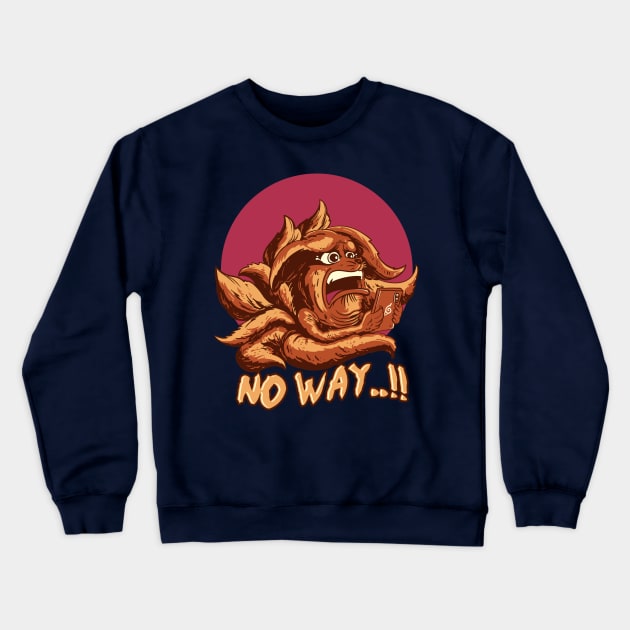 Ninetail Fox One Piece Surprise Face Crewneck Sweatshirt by mazyoy